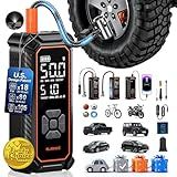 OlarHike Tire Inflator Portable Air Compressor, Lightning-Fast Inflation, Dual Power - 6000mAh & 12V DC, Cordless Air Pump for Car Tires, Bikes, Motorcycle, Balls with LED & Digital Pressure Gauge