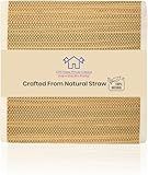 LFH Home Handmade Straw Yoga Mat For Exercise, Workout, Fitness - Perfect Heavy Quality Eco Friendly Natural Straw Reversible Yoga Mats for Men & Women - 72x24 Inch (White)