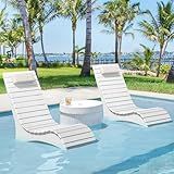Homenjoy HDPS Pool Lounge Chairs Set of 2, Use in Pools Lounge Chairs up to 10-Inches of Water, Chaise Chairs with Headrest, Lounge Chair Outdoor, Fade-Resistant Pool Lounger for Deck
