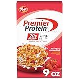 Post Premier Protein Mixed Berry Almond Cereal, Protein Cereal Flakes Mixed with Dried Berries and Sliced Almonds, Contains 20g of Protein Per Serving, 9 OZ Box