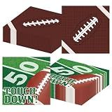 50 Pack Football Napkins Sets - Football Party Supplies, Rugby Football Field Touchdown Design Disposable Luncheon Dinner Party Paper Napkins for Footballs Game Day Tailgate Party Favors Decorations