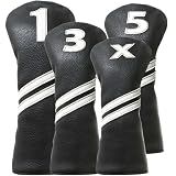 Golf Club Covers,4pcs Golf Head Covers for Woods and Driver Fairway Hybrids for Golf Clubs Women Men