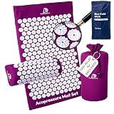 DoSensePro Acupressure Mat & Pillow Set, 4-in-1, 29", Hot/Cold Pack, Purple