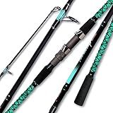 Fiblink Surf Fishing Rod Portable Travel Surf Spinning Rod 4 Piece Carbon Fiber Saltwater Fishing Rod 9'