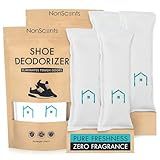 NonScents Shoe Deodorizer 2-Pack (4 Count) - Odor Eliminator, Air Freshener, Smell Absorber, Scent Remover for Shoes, Gym Bags, Soccer Cleats, Closets, Pet Area, Reusable - Shoe Deodorant