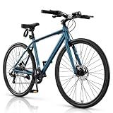 MOONCOOL Hybrid Bike for Men, 700C Commuter Bicycle for Adults