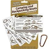 ReferenceReady Outdoor Knot Cards: 22 Knots – Camping, Backpacking, Scouts | Waterproof pocket guide with mini carabiner for camping, backpacking essentials, and safety survival gear & bushcraft