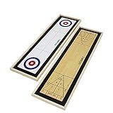 Yard Games Curling and Shuffleboard 2 in 1 Table Top Game with 8 Rolling Discs