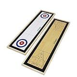Yard Games Curling and Shuffleboard 2 in 1 Table Top Game with 8 Rolling Discs