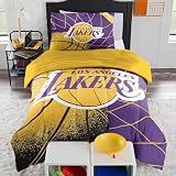 NORTHWEST Los Angeles Lakers NBA Comforter Set – Officially Licensed Bedding with Team Logo & Pillow Shams – Basketball Bedroom Decor– Basketball Fan Bedroom Set, Twin/Twin XL