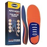Dr. Scholl’s Advanced Pain Relief Insoles for Men Women, Heavy Duty Orthotics for Work Shoes & Boots, Plantar Fasciitis & Arch Support, Shock-Absorbing, up to 340 lbs, Men 9.5-10, Women 10.5-11