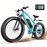 RegalRider Electric Mountain Bike for Adults, 1500W Peak 72Miles + 28 MPH, 26"x4" All-Terrain Fat Tire E Bike with Removable Battery, 7 Speed Front Suspension, Dual Brake, LCD & Horn(TUV & UL2849)