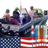 YOLOtek Veteran Owned - 4ft Nav LIGHT SHOW 360º - Marine Boat Navigation Lights LED - 2NM Coast Guard Compliant – 12 Solid Colors, 130+ Patterns w/Red White Blue - Boat Anchor Light Running Stern Pole