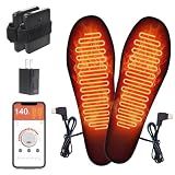 App-Controlled Heated Insoles for Men & Women, Rechargeable 5000mAh Battery, 4 Custom Heat Settings, Foot Warmers for Skiing, Hunting, Winter Work (L (8-12))