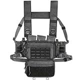 ACE TAC S.O.P. Tactical Chest Rig with 5.56/7.62 Magazine Pouch Holder, Pistol Pouch, Molle Dangler
