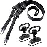 ExtraLong Two Point Rifle Sling with 2 Set 1.25" QD Swivel Mount for M-Rail