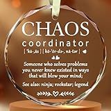 BSQUIELE Chaos Coordinator Ornament - Gifts for Coworker - Thank You Gifts for Women, Boss, Coworker, Teacher, Mom, Office Appreciation Gift - Christmas Decorations - Ceramic Ornament