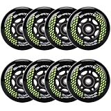 8 Pack Inline Skate Wheels 72mm, 76mm, 80mm - ABEC9 Bearing - 85A Durometer PU - Compatible with Rollerblade, Roller Derby, K2 Skate