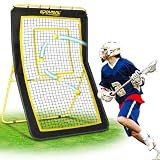 SPOYNAL 4 x 7 FT Lacrosse Rebounder, 5-Angle Adjustable Sports Net