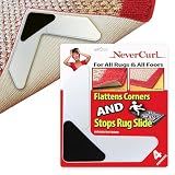 StepNGrip V Shape Rug Corner Gripper, Stops Curling, 6.5" x 6.5", 4 Pack