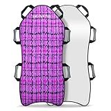 GEAVESS 45"×18" Foldable Snow Sled, Portable and Lightweight, Strong and Durable, Sturdy Fabric Stitching, Handles with Steering, Fits 2 Children or 1 Adult, Kids Snow Winter Fun Gift (Pink)