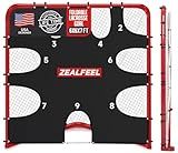 ZEALFEEL Lacrosse Goal 6x6x7Ft, Foldable Lacrosse Training Net with 9-Zone Target for Accuracy Practice, Heavy-Duty Steel Frame & Tear-Resistant Netting, Backyard Shooting Practice for Teens & Adults