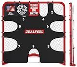 ZEALFEEL Lacrosse Goal 6x6x7Ft with 9-Zone Training Target