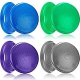 Jerify 4 Pcs Wiggle Seat Flexible Inflated Wobble Cushion Stability Balance Pad Balance Disc Sensory Seat for Men Women Fitness Physical Exercise Improving Posture Home Office(Multi Color)