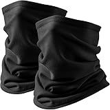 NzchfyrE 2 Pack Winter Neck Gaiter, Windproof and Warm Face Cover Scarf, Double-Layer Fleece Neck Gaiter for Skiing & Snowboarding, Unisex Thermal Cold Weather Gear