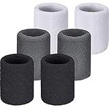 Willbond Sweat Band Wrist Tennis Wristband for Women Men Athletic Wrist Sweatbands Thick Cotton Cloth 80s Wristband for Basketball Tennis Football Running and Work(Black, White, Gray)