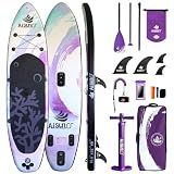 AISUNSS Inflatable Paddle Board for Adult, Paddle Board for All Skill Levels, Wide SUP Board with Primium Accessories Include SUP Carry Bag, Hand Pump, 10L Waterproof Bag