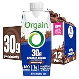 Orgain 30g High Protein Dairy Shake, 5g BCAAs, Chocolate, 11 oz, 12pk