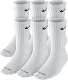 Nike Crew Socks (6 Pair) (US, Alpha, Medium, Regular, Regular, Dri-Fit White)