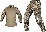 SINAIRSOFT Men's Tactical Uniform with Knee Pads,G3 Combat Army BDU Pants Shirt,Airsoft Paintball Hunting Outdoor Suit