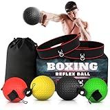 BURIUS Boxing Reflex Ball Set with 4 Difficulty Balls & 2 Adjustable Headbands – Reaction Ball Training Kit for Adults, Improves Speed, Focus & Coordination, Great Gift for Men, Boxers & Fitness Fans