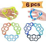 Hand Grip Strengthener, Finger exerciser, Grip Strength Trainer (6 PCS),NEW MATERIAL,Forearm grip workout, Finger Stretcher, Relieve Wrist Pain, Carpal tunnel. (Finger exerciser)