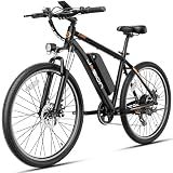 Jasion EB5 Electric Bike for Adults 26" tire with 1000W Peak Motor | Removable Battery Commuting Electric Mountain Bike,Up to 40Miles,7-Speed and Front Fork Suspension Ebike