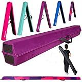 Marfula 8 FT / 9 FT Folding Balance Beam Gymnastics Floor Beam - Extra Firm - Suede Cover - Anti Slip Bottom with Carry Bag For Kids/Adults Home Use