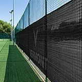 Vermont Tennis Court Wind Screen & Privacy Screen Windscreen | 6’ x 60 or 6’ x 40’ Tennis Court Shade Cover – Green, Navy or Black [Optional Logo] (with Logo, Black, 60ft x 6ft)