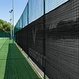 Vermont Tennis Court Wind Screen & Privacy Screen Windscreen | 6’ x 60 or 6’ x 40’ Tennis Court Shade Cover – Green, Navy or Black [Optional Logo] (with Logo, Black, 60ft x 6ft)