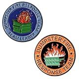 2PCS Dumpster Fire Response Team Pin,Dumpster Fire Team Leader Pin,Office Humor Funny Enamel Pins Gifts for Coworkers Team Leader
