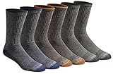 Dickies Men's Dri-Tech Moisture Control Crew Socks Multipack, Heathered Colors (6 Pairs), Large