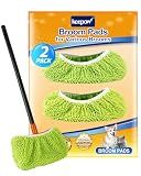 KEEPOW 2 Pack Chenille Broom Covers for Floor & Baseboard Dusting, Washable