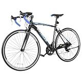 Max4out 700C Wheel Road Commuter Bike, 14 Speed Shifter, Dual Disc Brakes Racing Bicycle with Light Aluminum Alloy Frame for Adult Men and Women,Blue