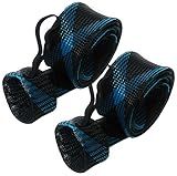 Reaction Tackle Fishing Rod Socks - Fishing Pole Sleeves and Covers for Baitcasting Rods, Spinning Rods Black/Blue (Point-Cast-11)