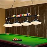 Rossesay Adjustable Pool Table Lights, 4 Lights for 7'-8' Billiard Table | Billiard Light Hanging Pool Table Fixture Lighting Pendant Lamp with Metal Shades for Game Rooms (Bulb Not Included)
