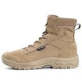 FREE SOLDIER Men's Tactical Hiking Boots Lightweight Comfortable Work Boots Combat Boots 6 Inches(Tan 10.5)
