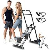 OVER SELF Stair Stepper with Handlebar for Full-Body Workout, Vertical Compact Cardio Climber Exercise Machine for Home Gym, Steppers for Exercise at Home, 350lbs Weight Capacity (Upgraded Black)