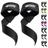 FITFIV Lifting Straps for Weightlifting, Lifting Wrist Straps for Gym Strength Training, Neoprene-padded Wrist Cushion - Men & Women