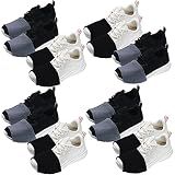 Haysandy 8 Pairs Dance Shoe Covers, M,Classic Style,Black, Dark Gray